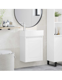 Mobile bagno con rubinetto Bianco 45,5 x 22,5 x 84 cm