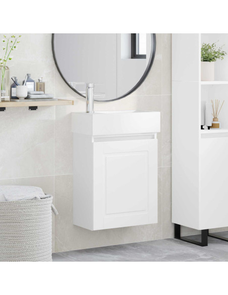 Mobile bagno con rubinetto Bianco 45,5 x 22,5 x 84 cm