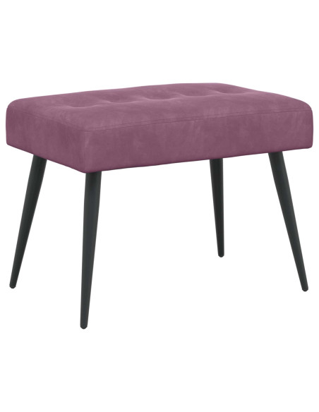 Panchina con bottoni imbottiti Viola 60 x 40 x 45 cm Velluto