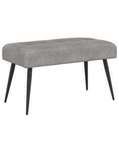 Panchina con bottoni imbottiti Grigio Chiaro 80 x 40 x 46 cm