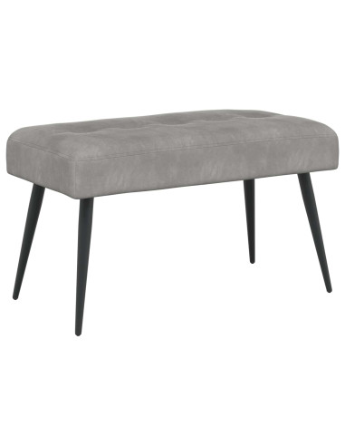 Panchina con bottoni imbottiti Grigio Chiaro 80 x 40 x 46 cm