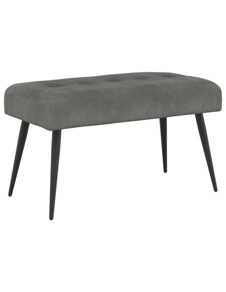 Panchina con bottoni imbottiti Grigio Scuro 80 x 40 x 46 cm