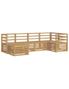 Set di divani da esterno 6 pcs Bianco Poliestere 2