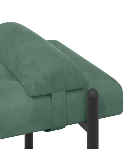Panchina con bottoni e cuscini Verde Mare 110 x 40 x 46 cm