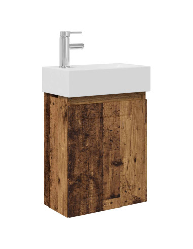 Mobile bagno con rubinetto Legno antico 45,5 x 25,5 x 84 cm