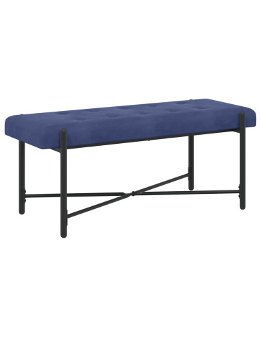 Panchina con bottoni e cuscini Blu Polizia 110 x 40 x 46 cm