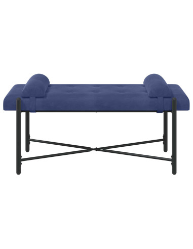 Panchina con bottoni e cuscini Blu Polizia 110 x 40 x 46 cm