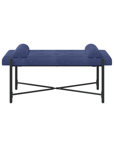 Panchina con bottoni e cuscini Blu Polizia 110 x 40 x 46 cm
