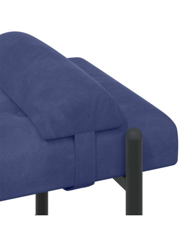 Panchina con bottoni e cuscini Blu Polizia 110 x 40 x 46 cm