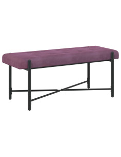 Panchina con bottoni e cuscini Viola 110 x 40 x 46 cm Velluto 2