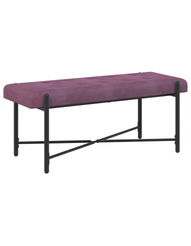 Panchina con bottoni e cuscini Viola 110 x 40 x 46 cm Velluto