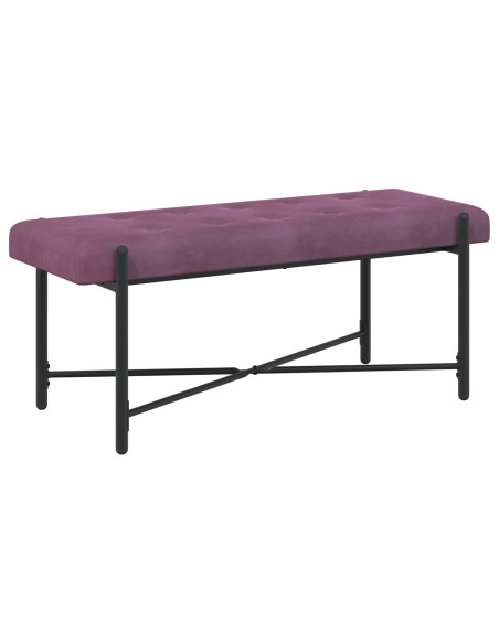 Panchina con bottoni e cuscini Viola 110 x 40 x 46 cm Velluto