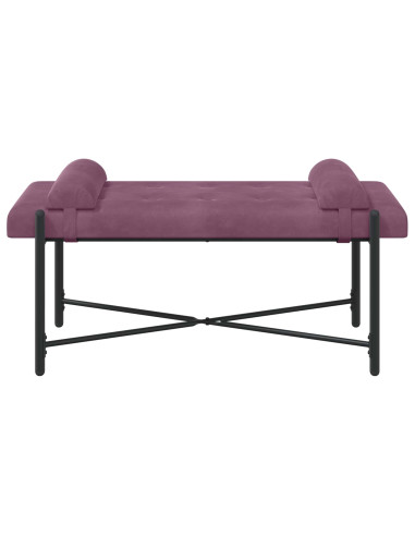 Panchina con bottoni e cuscini Viola 110 x 40 x 46 cm Velluto