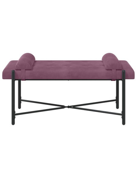 Panchina con bottoni e cuscini Viola 110 x 40 x 46 cm Velluto