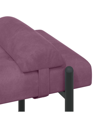 Panchina con bottoni e cuscini Viola 110 x 40 x 46 cm Velluto