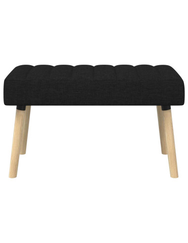 Panchina trapuntata a canale Nero 80 x 40 x 46 cm Tessuto