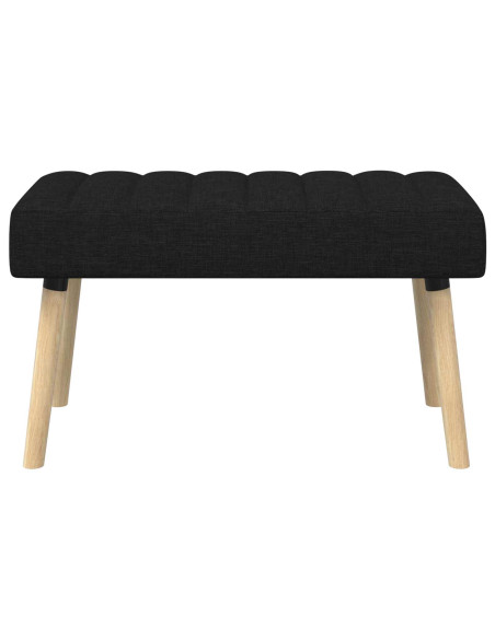 Panchina trapuntata a canale Nero 80 x 40 x 46 cm Tessuto
