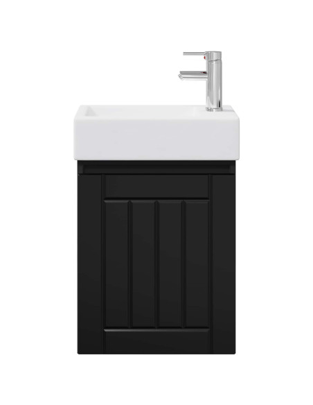 Mobile bagno con rubinetto Nero 45,5 x 25,5 x 84 cm