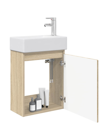 Mobile bagno con rubinetto Rovere Sonoma 45,5 x 25,5 x 84 cm