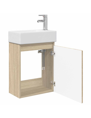 Mobile bagno con rubinetto Rovere Sonoma 45,5 x 25,5 x 84 cm