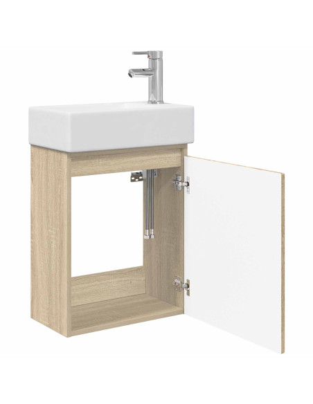Mobile bagno con rubinetto Rovere Sonoma 45,5 x 25,5 x 84 cm