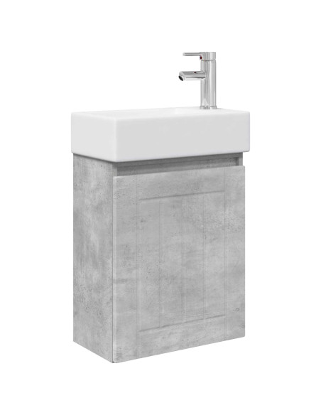 Mobile bagno con rubinetto Grigio Cemento 45,5 x 25,5 x 84 cm
