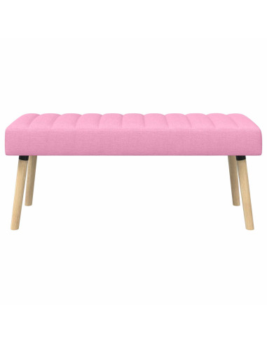 Panchina trapuntata a canale Rosa 110 x 40 x 46 cm Tessuto