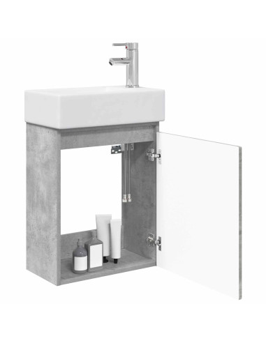 Mobile bagno con rubinetto Grigio Cemento 45,5 x 25,5 x 84 cm