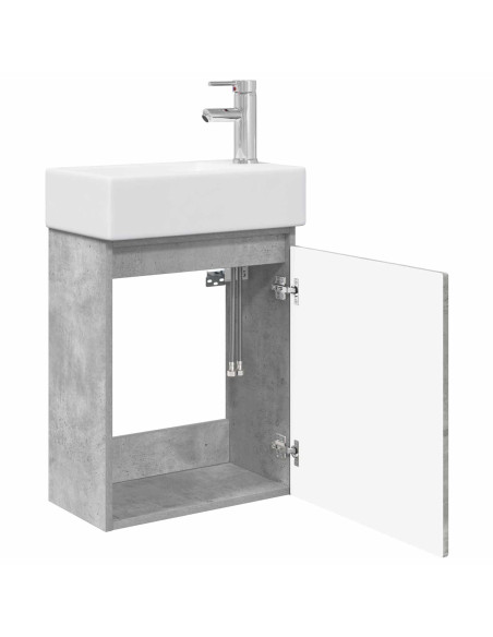 Mobile bagno con rubinetto Grigio Cemento 45,5 x 25,5 x 84 cm