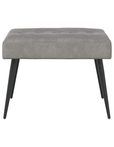 Panchina con bottoni imbottiti Grigio Chiaro 60 x 40 x 45 cm