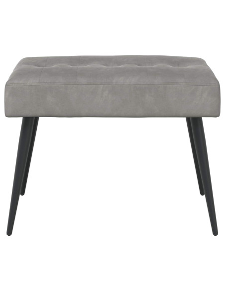 Panchina con bottoni imbottiti Grigio Chiaro 60 x 40 x 45 cm