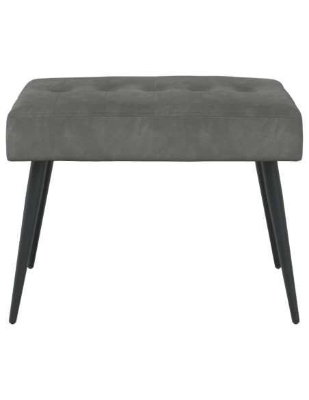 Panchina con bottoni imbottiti Grigio Scuro 60 x 40 x 45 cm
