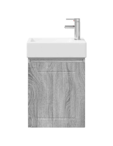 Mobile bagno con rubinetto Sonoma grigio 45,5 x 25,5 x 84 cm