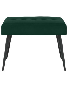 Panchina con bottoni imbottiti Verde Scuro 60 x 40 x 45 cm 2