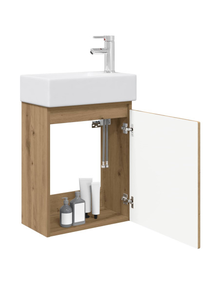 Mobile bagno con rubinetto Rovere Artigianale