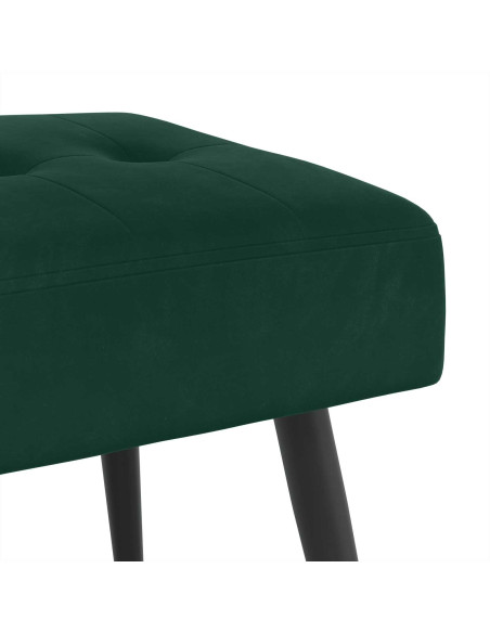 Panchina con bottoni imbottiti Verde Scuro 60 x 40 x 45 cm
