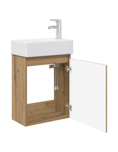 Mobile bagno con rubinetto Rovere Artigianale