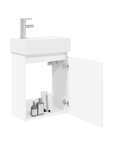 Mobile bagno con rubinetto Bianco 45,5 x 22,5 x 84 cm