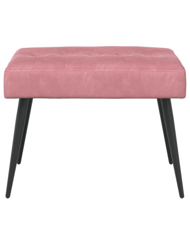 Panchina con bottoni imbottiti Rosa 60 x 40 x 45 cm Velluto