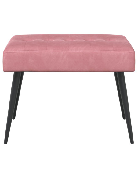 Panchina con bottoni imbottiti Rosa 60 x 40 x 45 cm Velluto