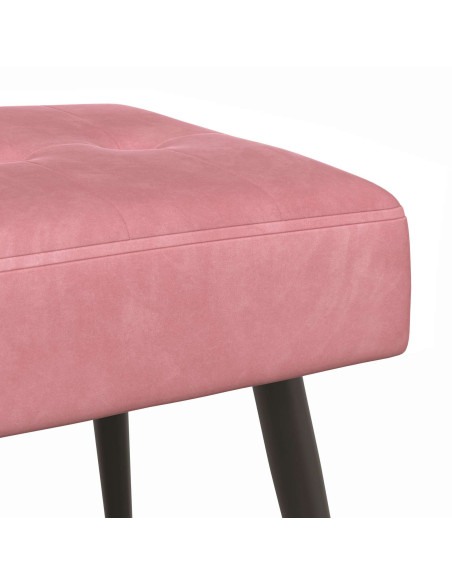 Panchina con bottoni imbottiti Rosa 60 x 40 x 45 cm Velluto