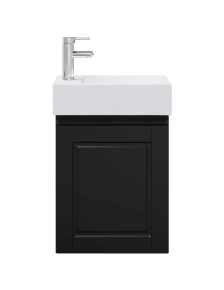 Mobile bagno con rubinetto Nero 45,5 x 22,5 x 84 cm