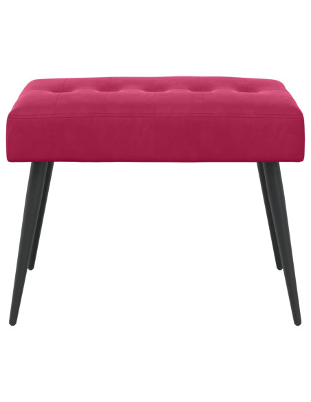 Panchina con bottoni imbottiti Rosso Vino 60 x 40 x 45 cm