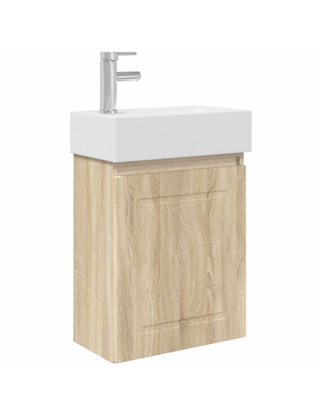 Mobile bagno con rubinetto Rovere Sonoma 45,5 x 22,5 x 84 cm
