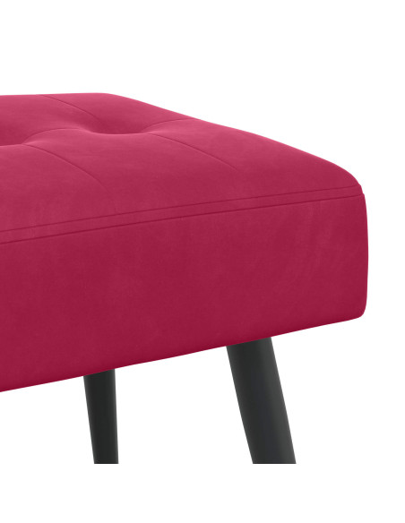 Panchina con bottoni imbottiti Rosso Vino 60 x 40 x 45 cm