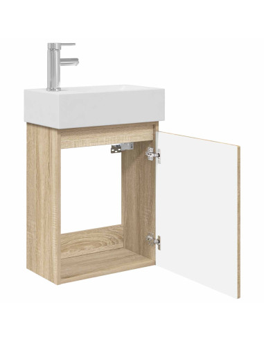 Mobile bagno con rubinetto Rovere Sonoma 45,5 x 22,5 x 84 cm