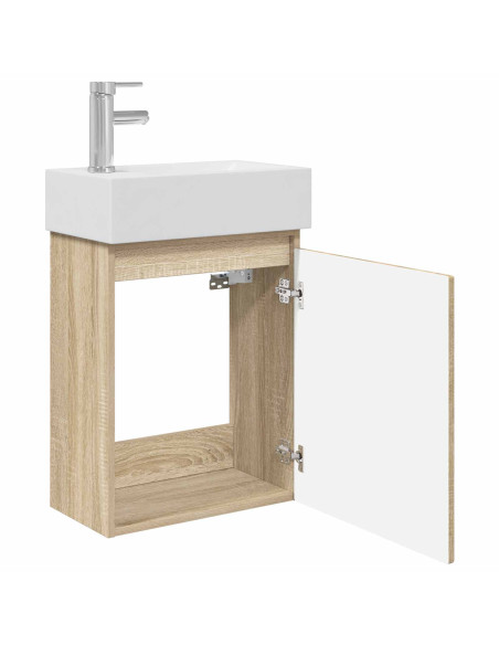 Mobile bagno con rubinetto Rovere Sonoma 45,5 x 22,5 x 84 cm