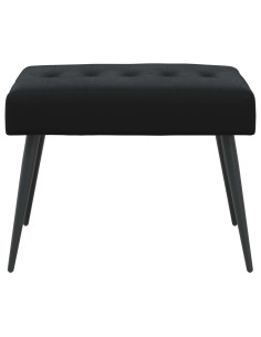Panchina con bottoni imbottiti Nero 60 x 40 x 45 cm Velluto 2
