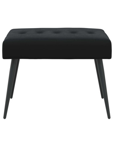 Panchina con bottoni imbottiti Nero 60 x 40 x 45 cm Velluto