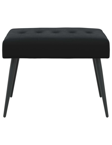Panchina con bottoni imbottiti Nero 60 x 40 x 45 cm Velluto